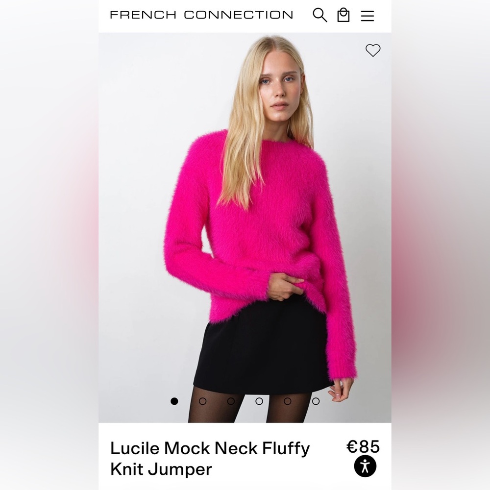 French Connection Vibrant Pink Fluffy Knit Jumper